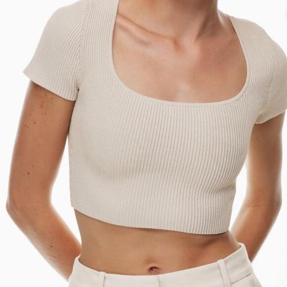 Aritzia Tops - Babaton Aritzia Sculpt Knit Ribbed Crop Top – Size M